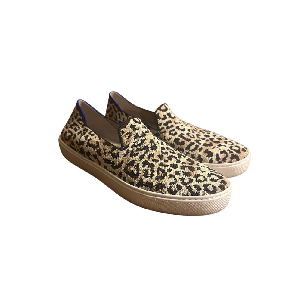 10 Rothy's Rothys The Original Slip On Sneaker Desert Cat Leopard Print Flats